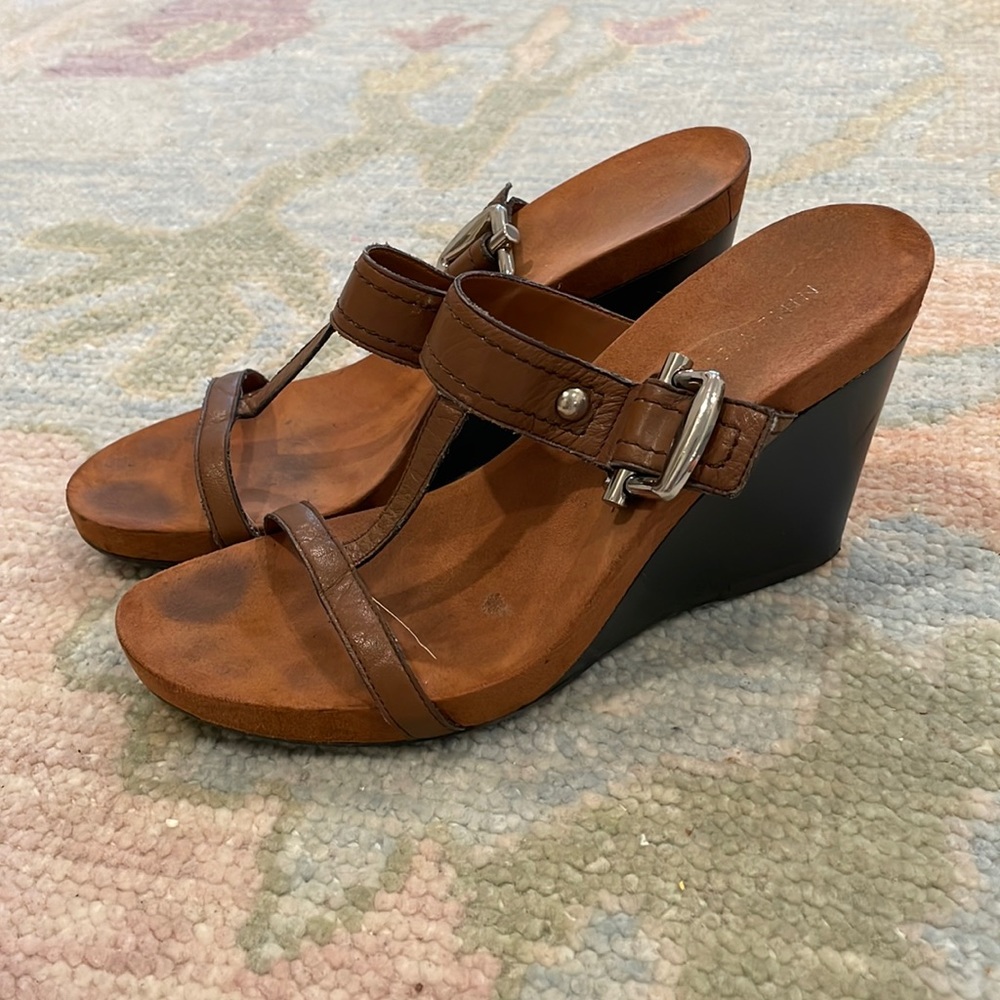 Nine West brown wedge sandals 8
